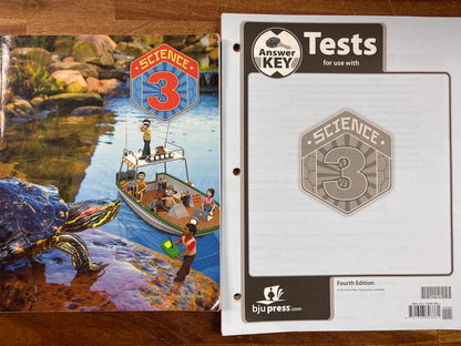 BJU Press Science 3 Student Text & Tests Key 4th Ed