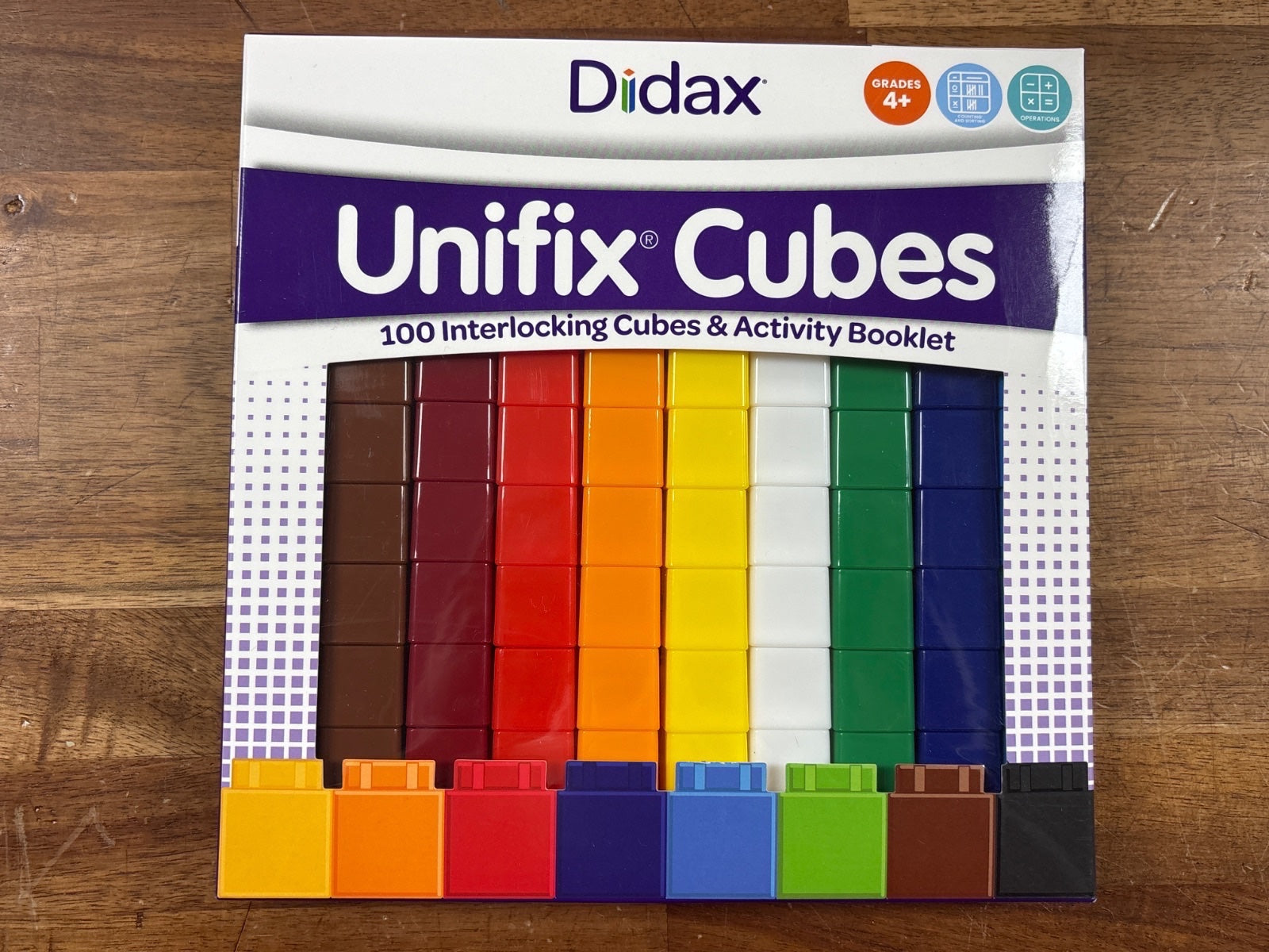 Didax Unifix Cubes 100 Interlocking Cubes & Activity Booklet — front cover