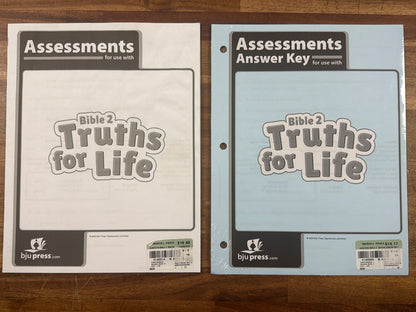 BJU Press Bible 2 Truths for Life Assessments & Key