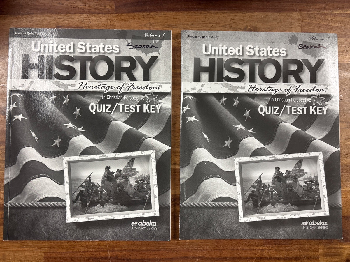 Abeka United States History Heritage Freedom Quiz/Test Key Set