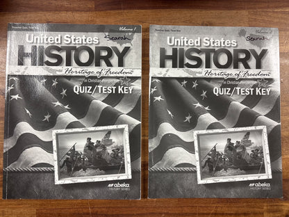 Abeka United States History Heritage Freedom Quiz/Test Key Set