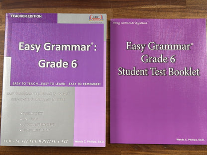 Easy Grammar Grade 6 Teacher Edition & Student Test Booklet