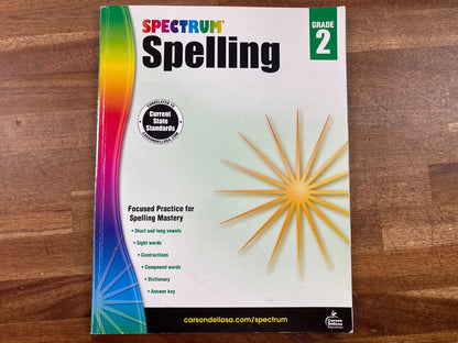 Spectrum Spelling Grade 2 Workbook — front cover