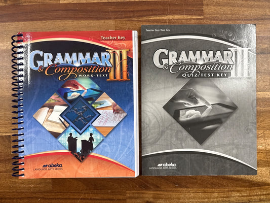 Abeka Grammar Composition III 6th Ed Teacher Quiz/Test Key Set