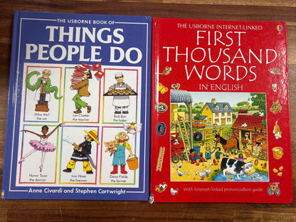 Usborne Things People Do & First Thousand Words Book Set