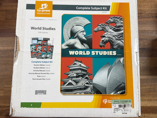 BJU Press World Studies Complete Subject Set 5th Ed