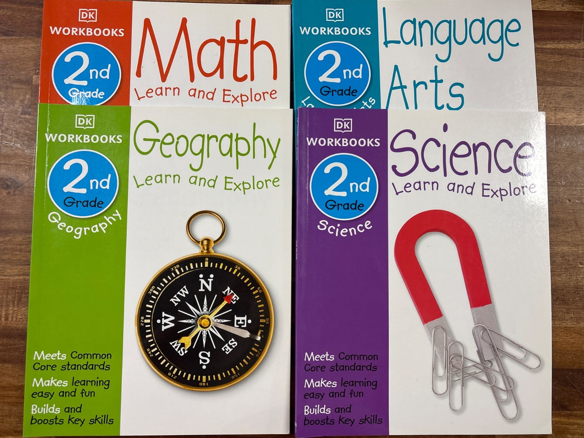 DK Workbooks 2nd Grade Set: Math, Language Arts, Science, Geograp — front cover