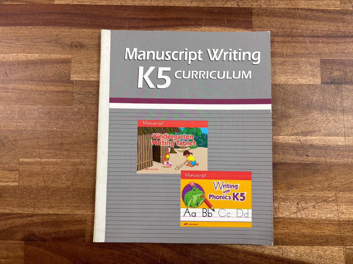 Abeka Manuscript Writing K5 Curriculum Teacher Guide — front cover
