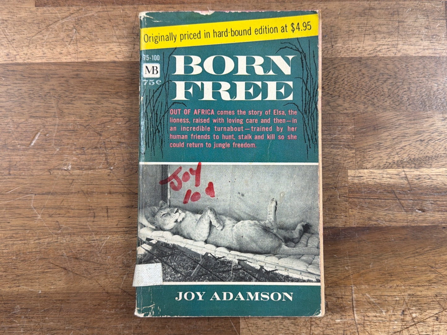 Born Free by Joy Adamson Vintage Bantam Paperback