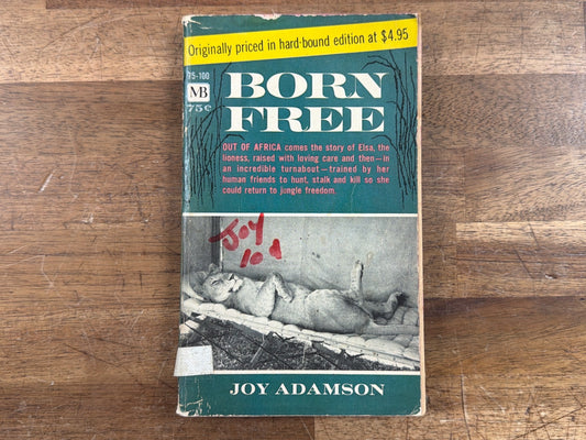 Born Free by Joy Adamson Vintage Bantam Paperback