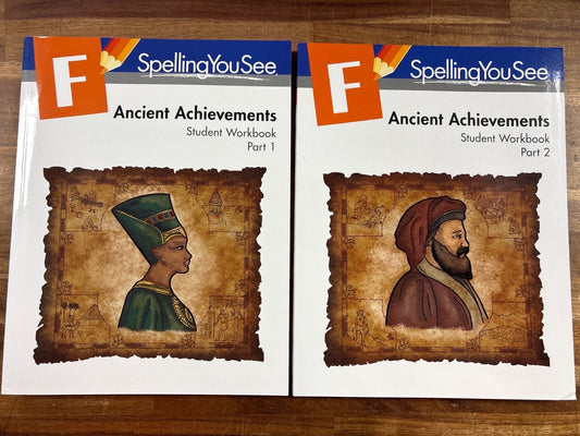 Spelling You See Level F Ancient Achievements Workbooks Set — front cover