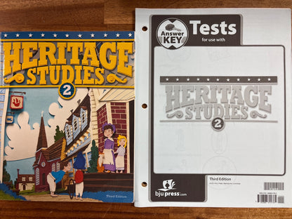 BJU Press Heritage Studies 2 Textbook & Test Key Set