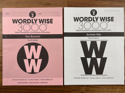 Wordly Wise 3000 Book 2 Test Booklet & Answer Key 4th Ed (NEW)