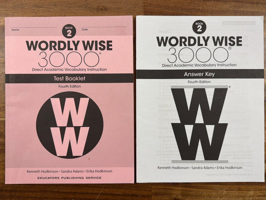Wordly Wise 3000 Book 2 Test Booklet & Answer Key 4th Ed (NEW)