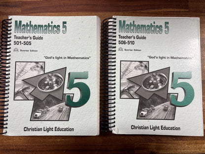 CLE Mathematics 5 Teacher's Guide Set 501-510 Sunrise Ed — front cover