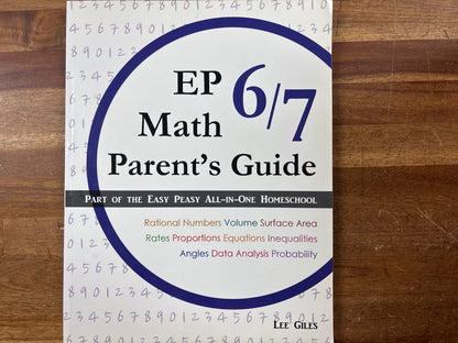 EP Math 6/7 Parent's Guide - Easy Peasy All-in-One Homeschool