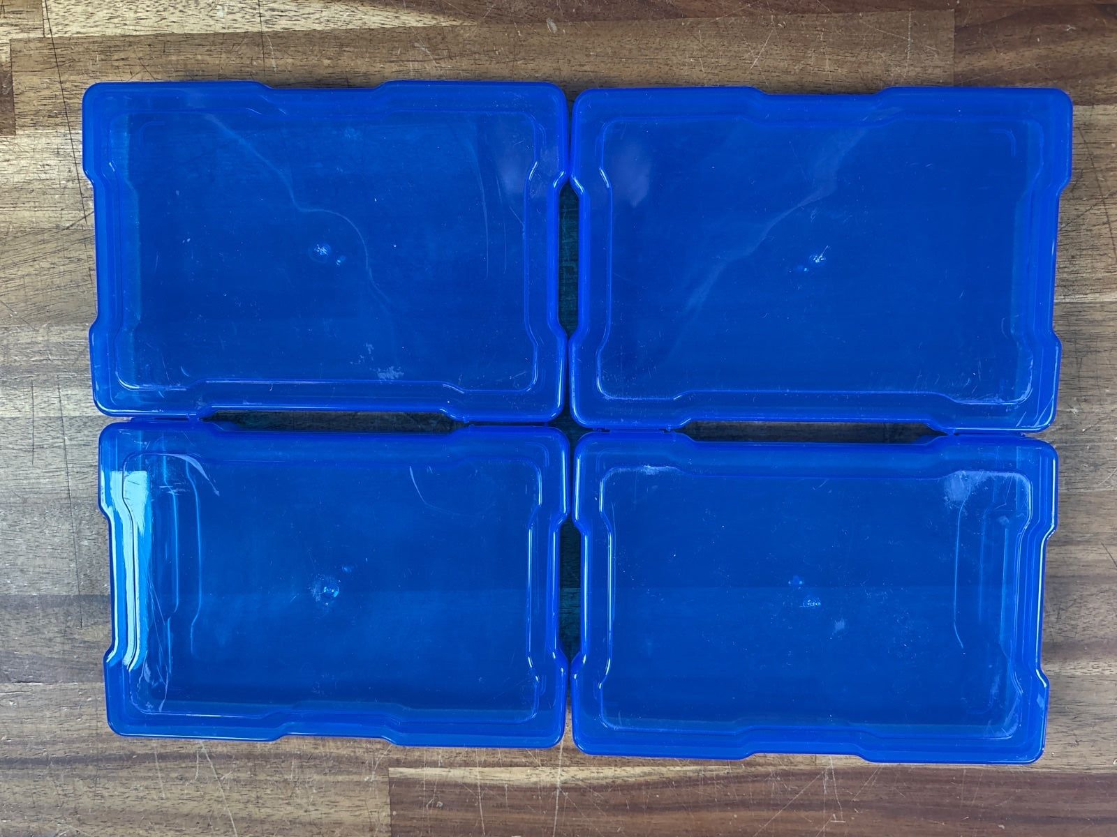 Blue Plastic Storage Trays Set of 4 Homeschool Organizer — front cover