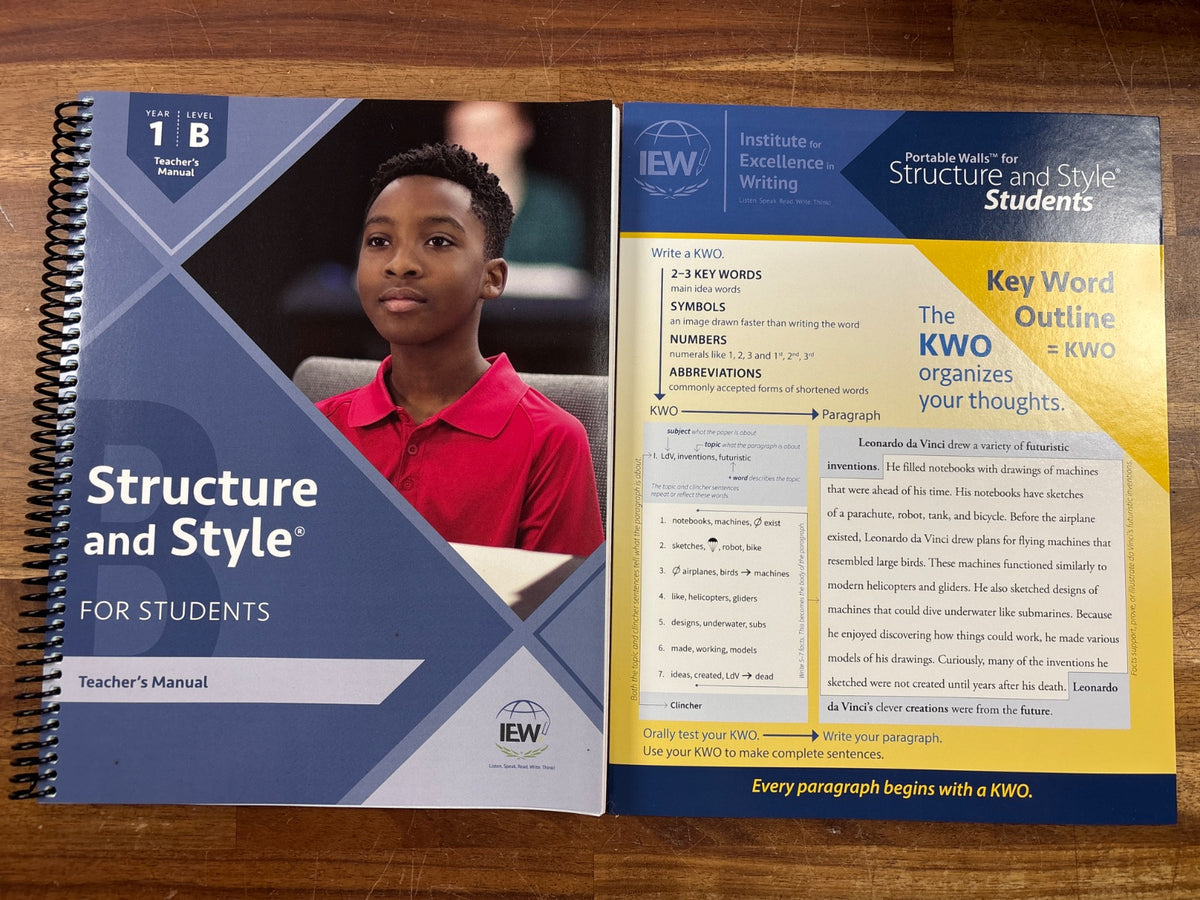 IEW Structure and Style for Students Year 1 Level B TM — front cover
