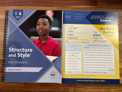 IEW Structure and Style for Students Year 1 Level B TM — front cover