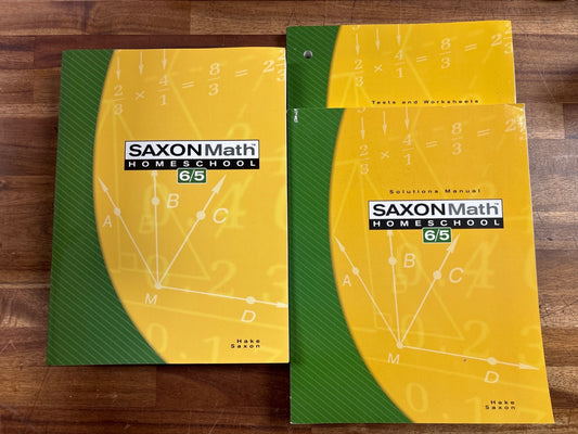 Saxon Math 6/5 Homeschool Text, Tests & Solutions Set