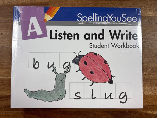 Spelling You See Level a Listen and Write Workbook & Stickers — front cover