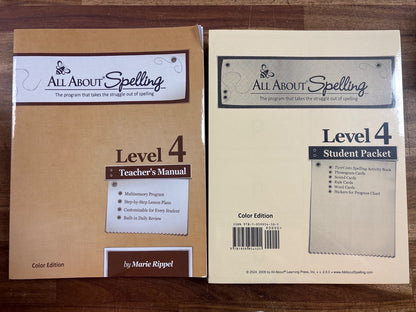 All About Spelling Level 4 Teacher Manual & Student Packet Set — front cover