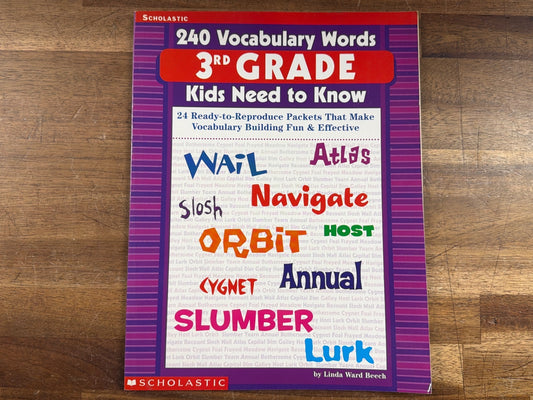 Scholastic 240 Vocabulary Words 3rd Grade Kids Need to Know