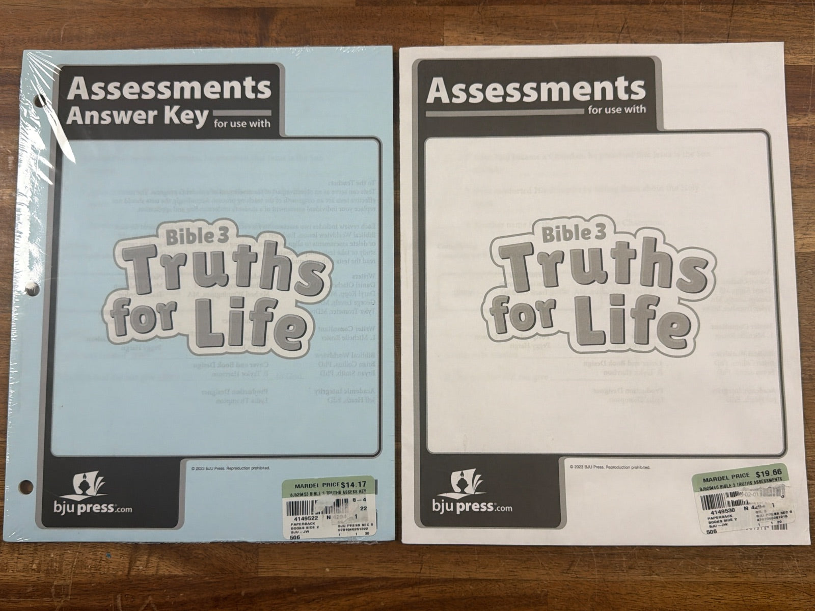 BJU Press Bible 3 Truths for Life Assessments & Answer Key
