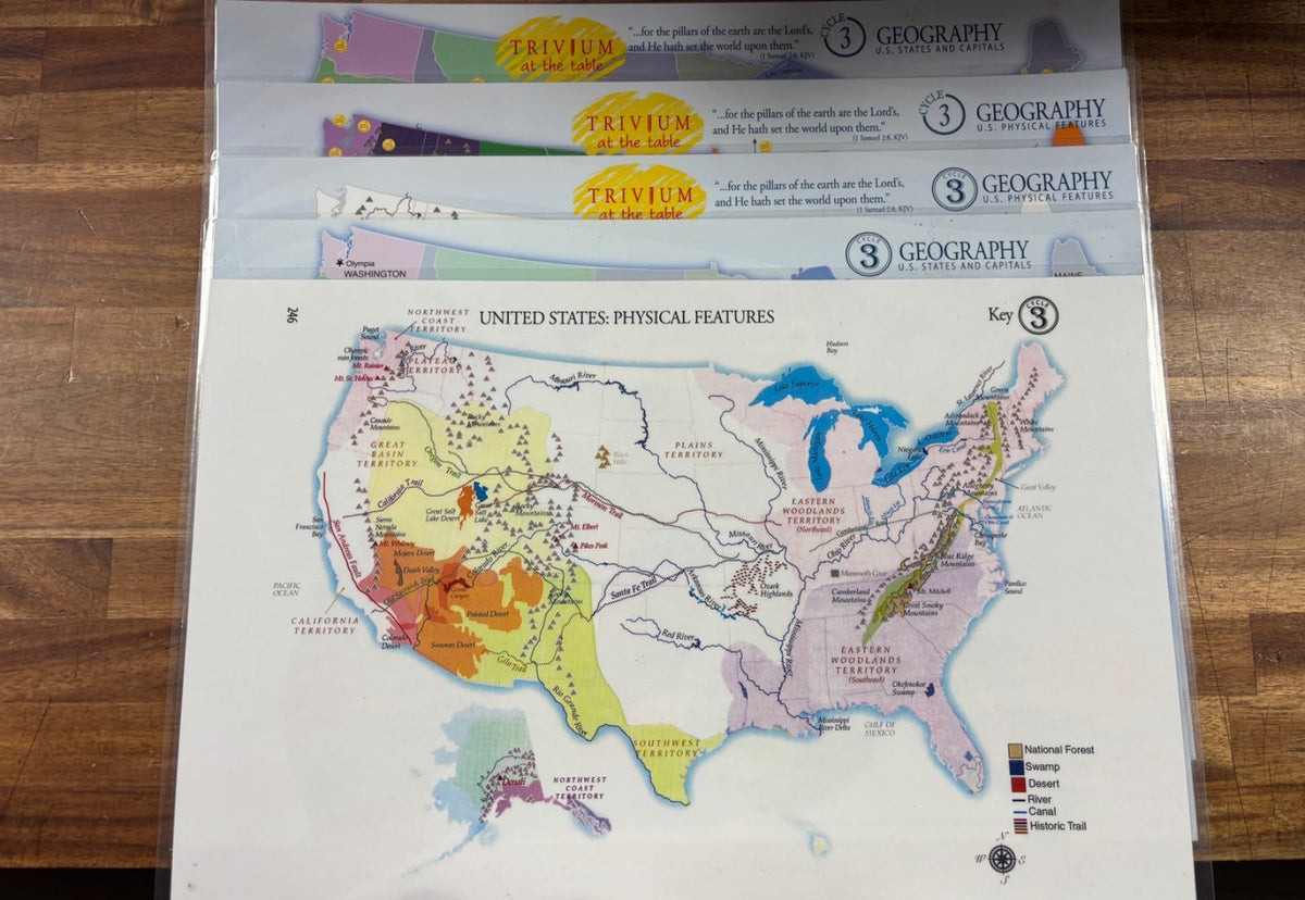 Trivium at the Table Geography Placemats Set Cycle 3