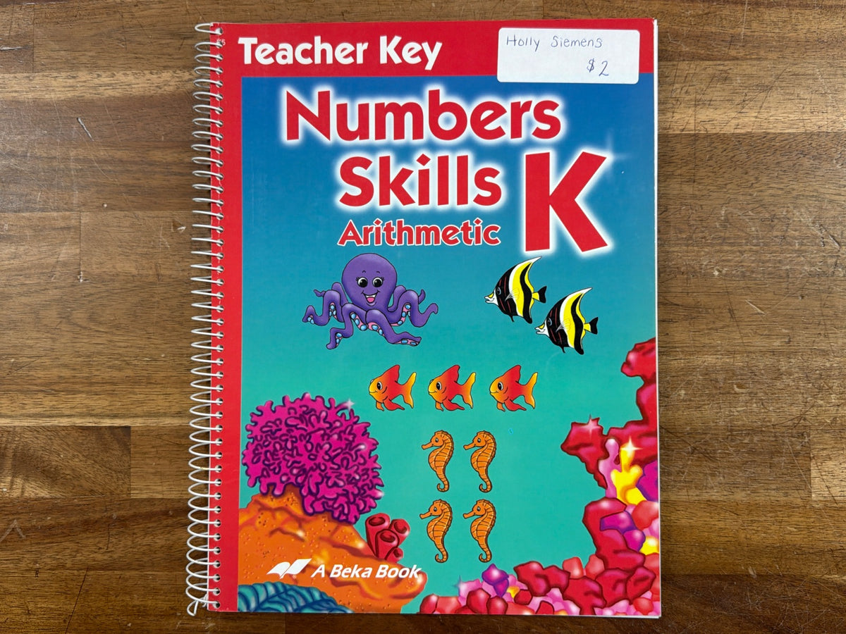 A Beka Numbers Skills K Arithmetic Teacher Key