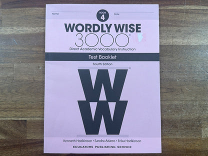 Wordly Wise 3000 Book 4 Test Booklet 4th Edition