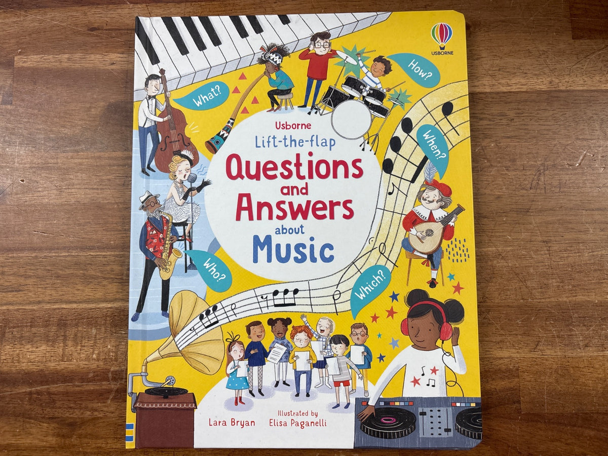 Usborne Lift-the-Flap Questions and Answers About Music — front cover