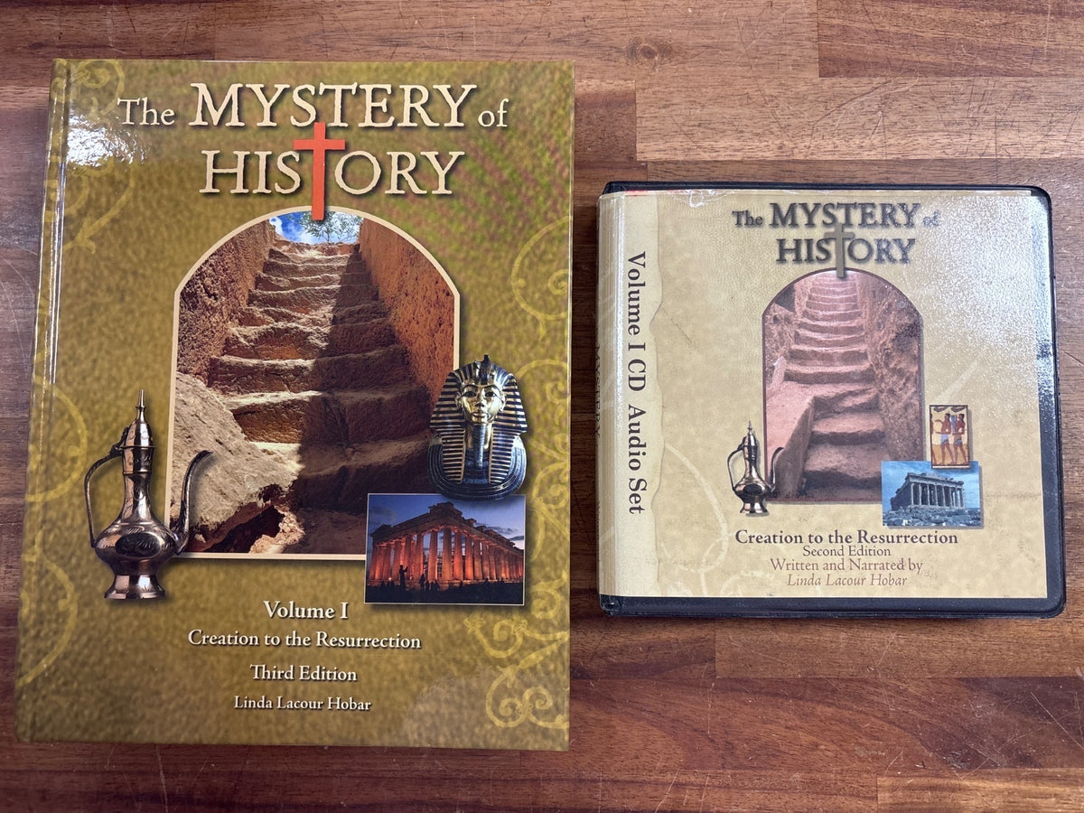 Mystery of History Vol 1 Book & CD Audio Set Bundle — front cover