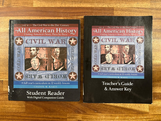 All American History Vol 2 Student Reader & Teacher Guide Set