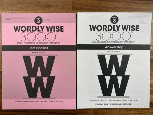 Wordly Wise 3000 Book 3 Test Booklet & Answer Key 4th Ed (NEW)