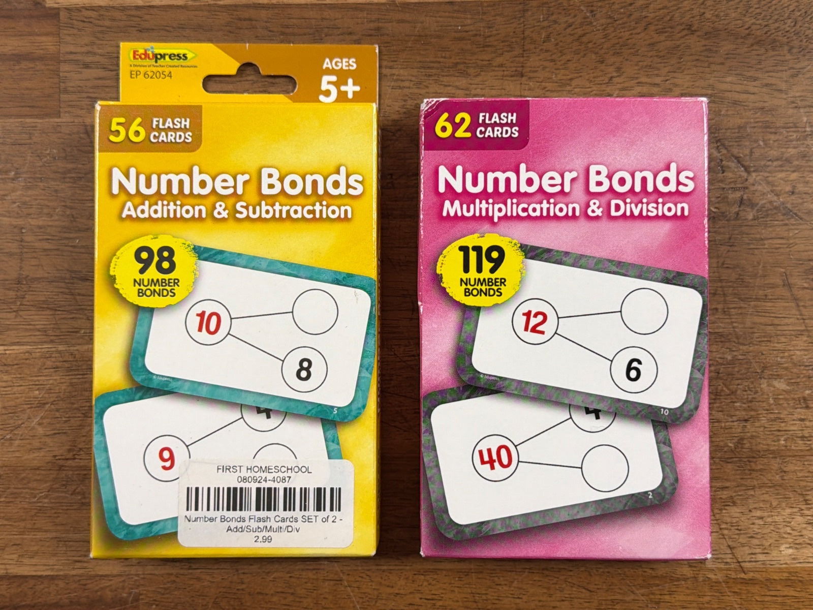 Edupress Number Bonds Flash Cards Set: Add/Sub & Mult/Div