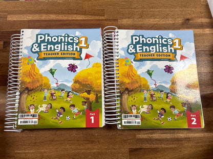 BJU Press Phonics & English 1 Teacher Edition Parts 1&2