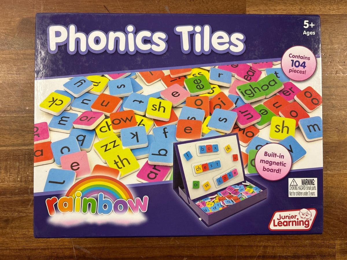 Junior Learning Rainbow Phonics Tiles 104 Piece Set