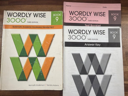 Wordly Wise 3000 Book 9 Set: Student, Test, Answer Key 3rd Ed