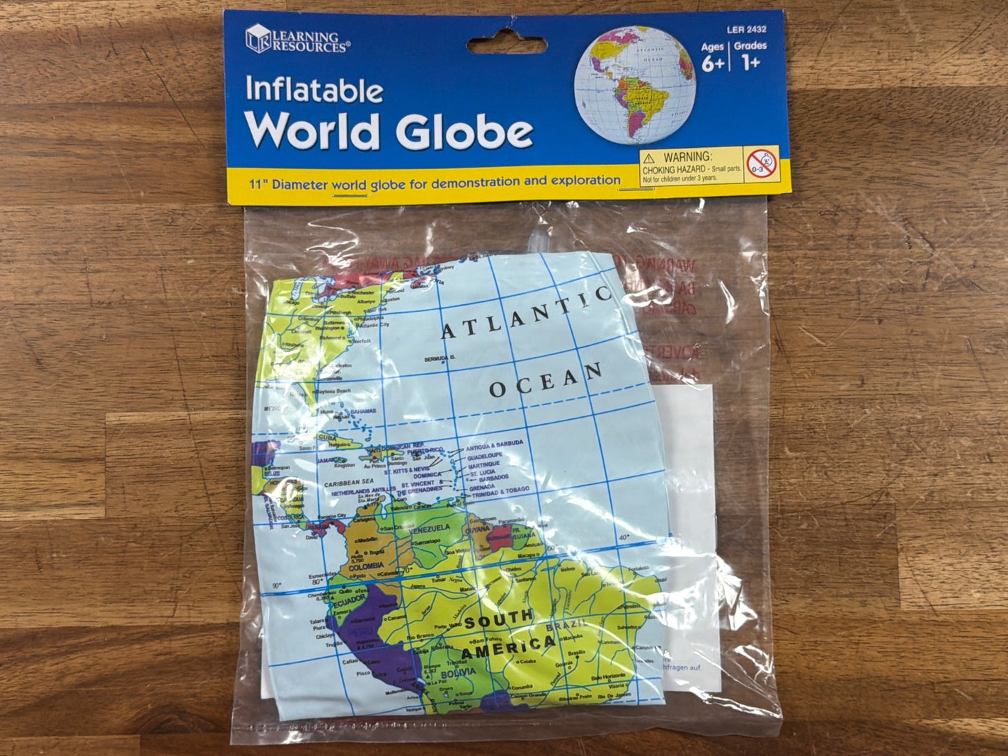 Learning Resources Inflatable World Globe 11" LER 2432 (NEW)