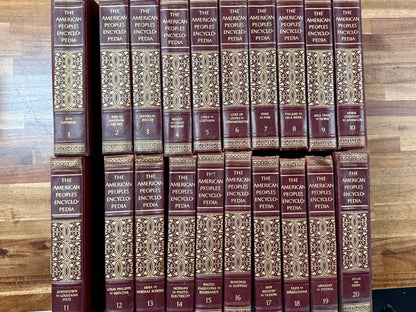 The American Peoples Encyclopedia Complete 20-Vol Set Leather HC — front cover