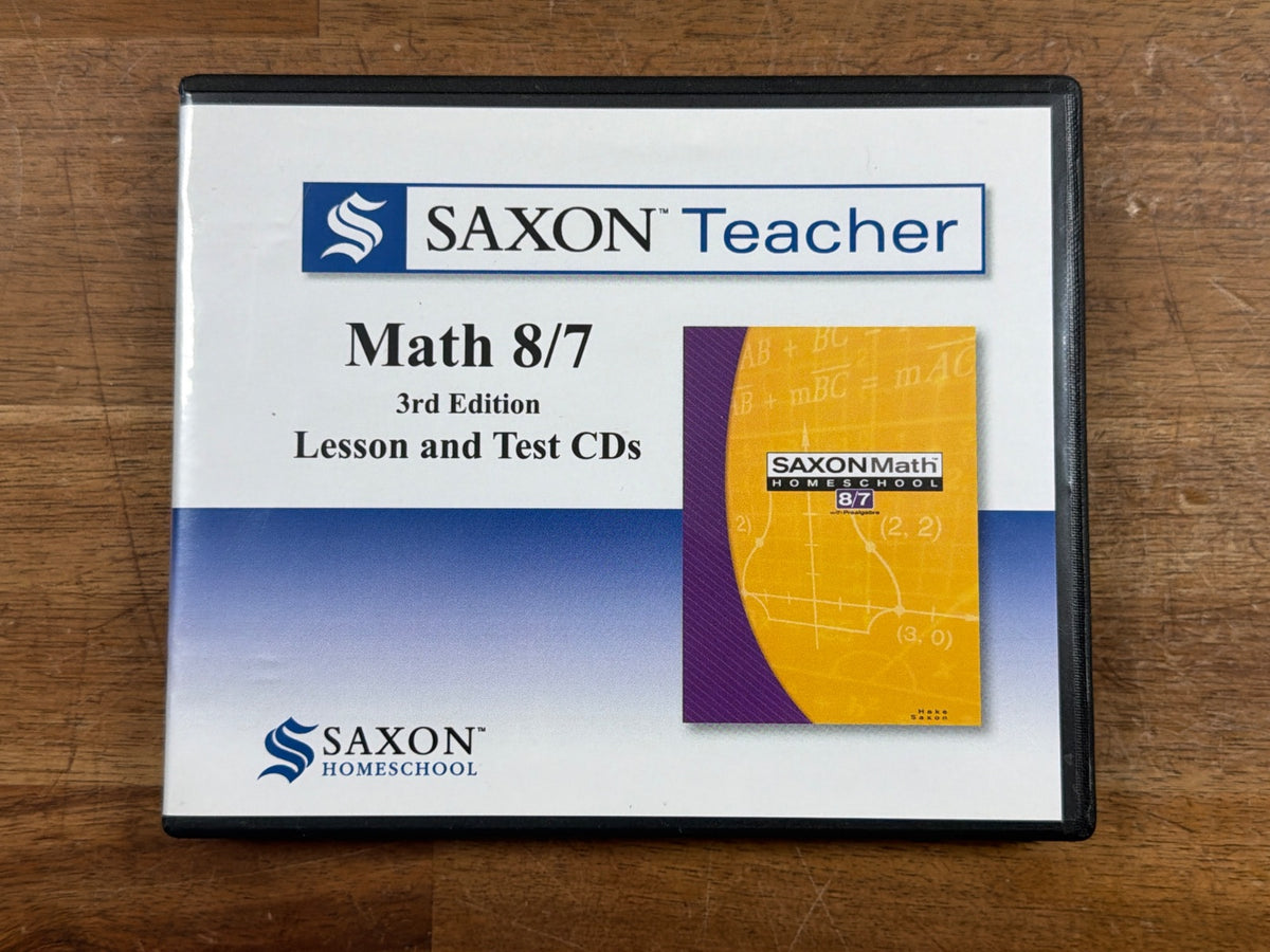 Saxon Teacher Math 8/7 3rd Edition Lesson & Test CDs