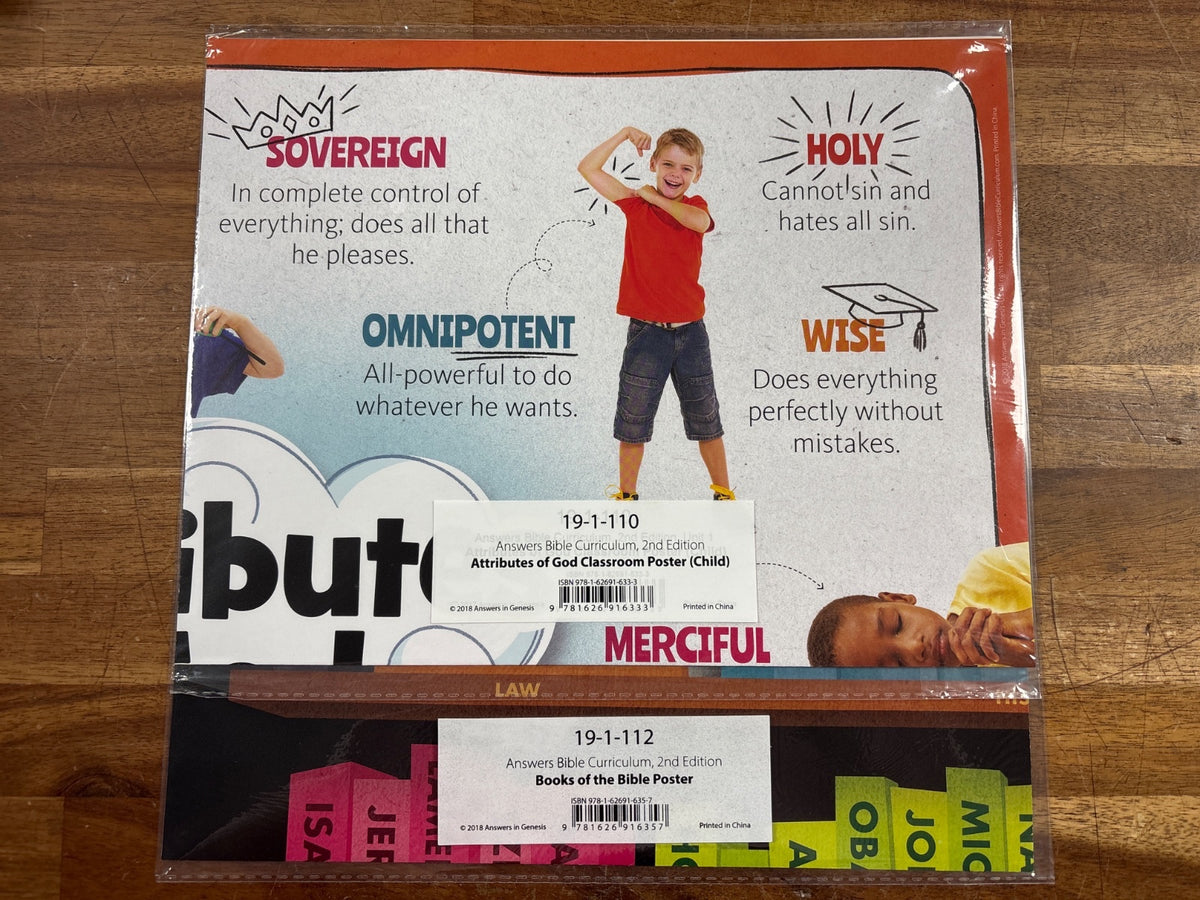 Answers Bible Curriculum Attributes of God & Books of Bible Poste — front cover