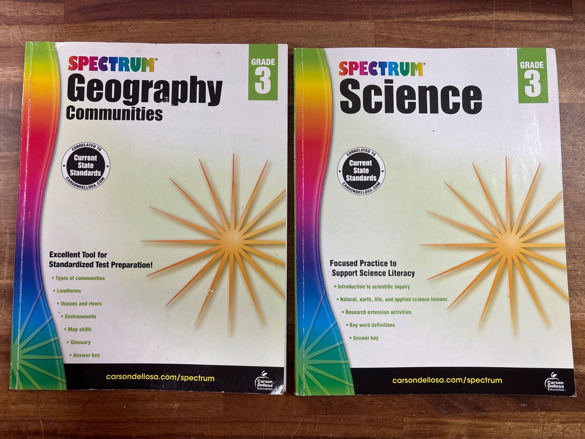 Spectrum Grade 3 Set: Spelling, Math, Language Arts, Science — front cover