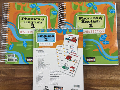 BJU Press Phonics & English 1 Teacher's Edition Set 3rd Ed
