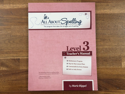 All About Spelling Level 3 Teacher's Manual