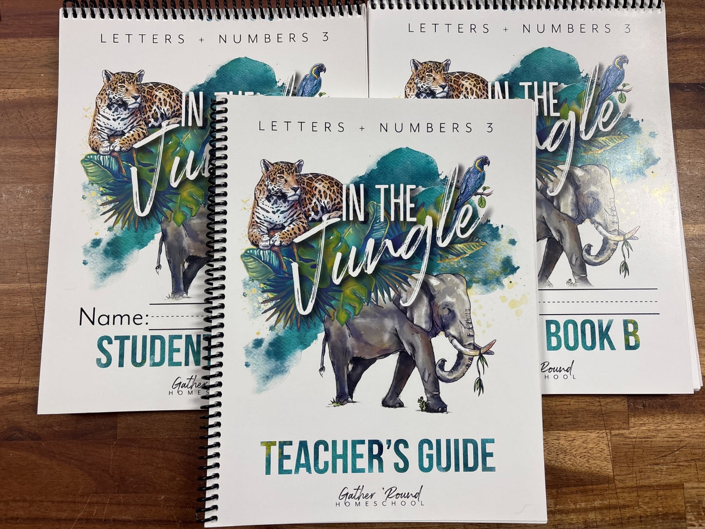 Gather Round Homeschool in the Jungle Letters + Numbers 3 Set