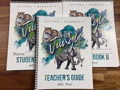 Gather Round Homeschool in the Jungle Letters + Numbers 3 Set