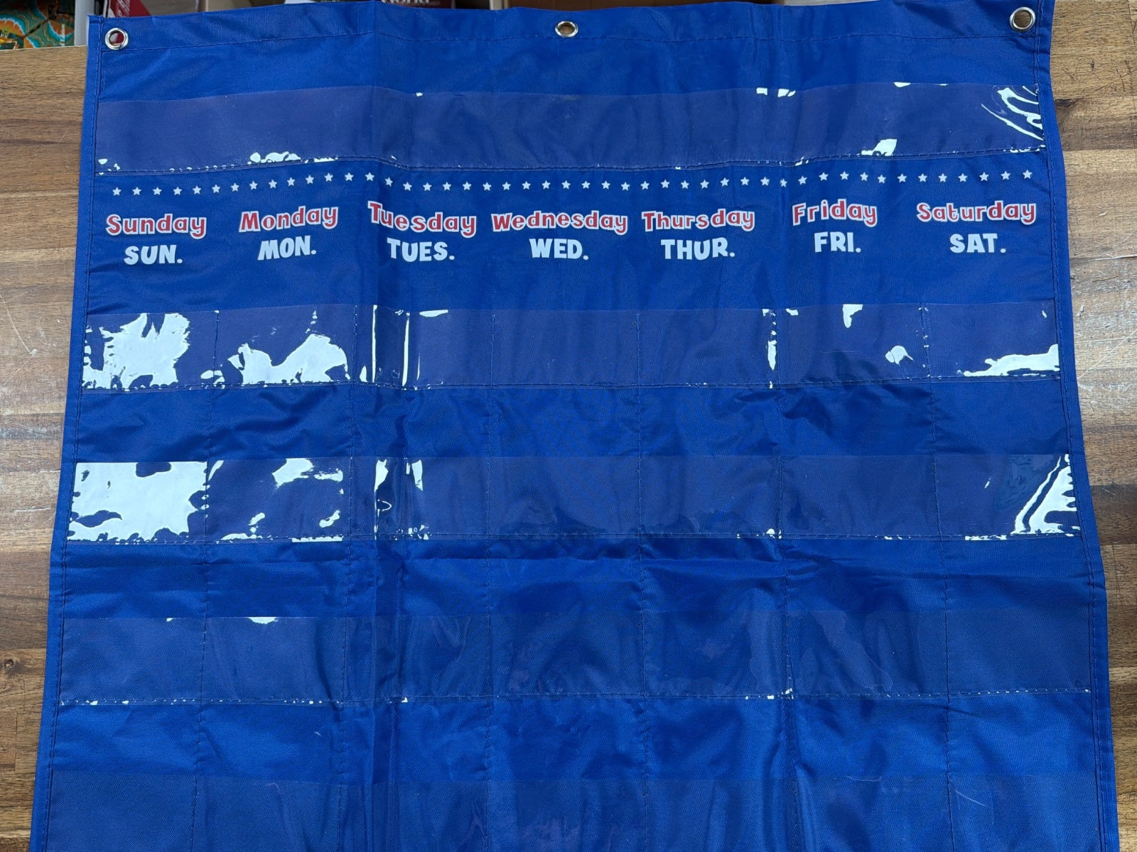 Days of the Week Pocket Chart Wall Organizer