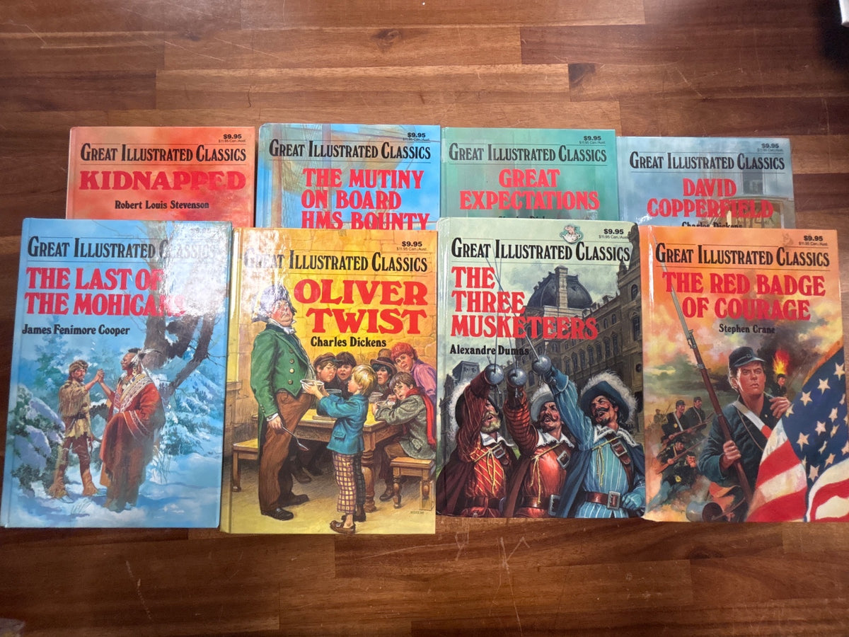 Great Illustrated Classics 8-Book Lot Dickens Dumas Cooper — front cover